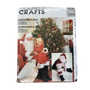 90s McCalls 7384 Sewing Pattern Size XL Santa Claus Costume Bag & Doll UNCUT